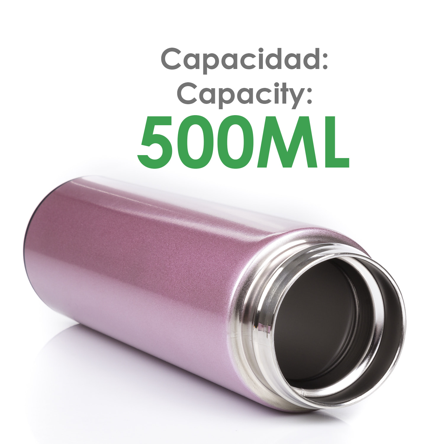 Termo sportivo da 500ml con indicatore di temperatura intelligente. Bottiglia d'acqua isolata sottovuoto, fino a 12 ore di mantenimento del calore.