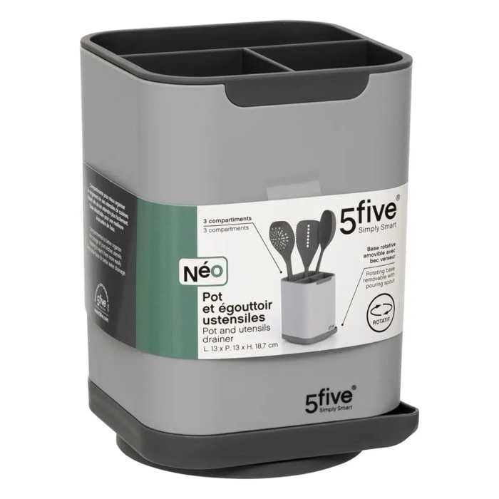 Égouttoir à couverts/ustensiles "Néo" gris