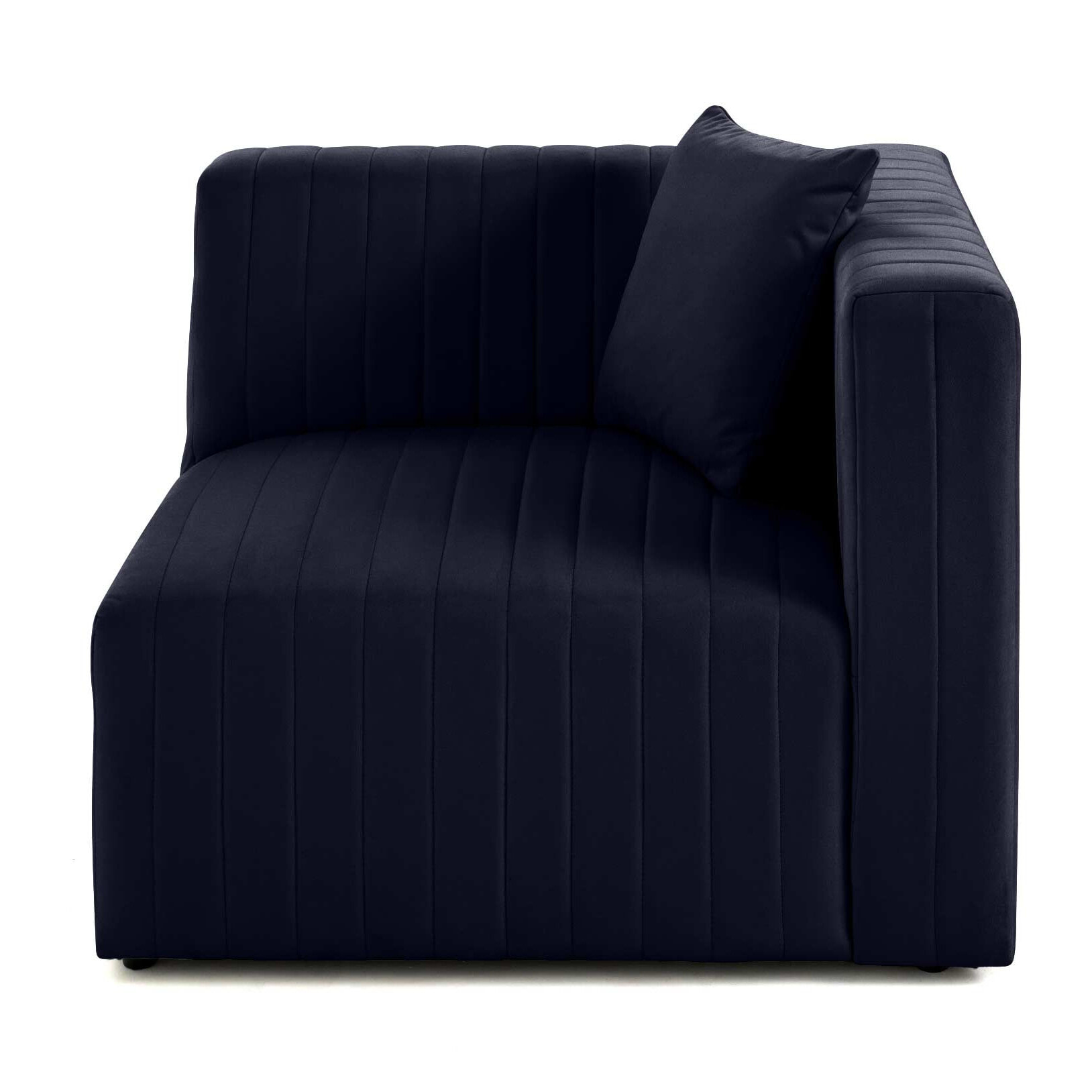 Nova - module d'assise droit - en velours - Bleu marine