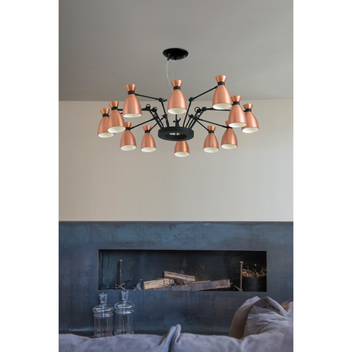 RETRO 12L Lampe suspension cuivre