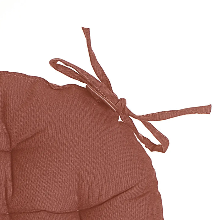 Galette de chaise ronde rose terracotta D38cm