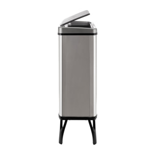 Well home - cubo de basura inteligente con apertura automática y contacto manual de 40l, 35,5x26x71,5cm color gris.