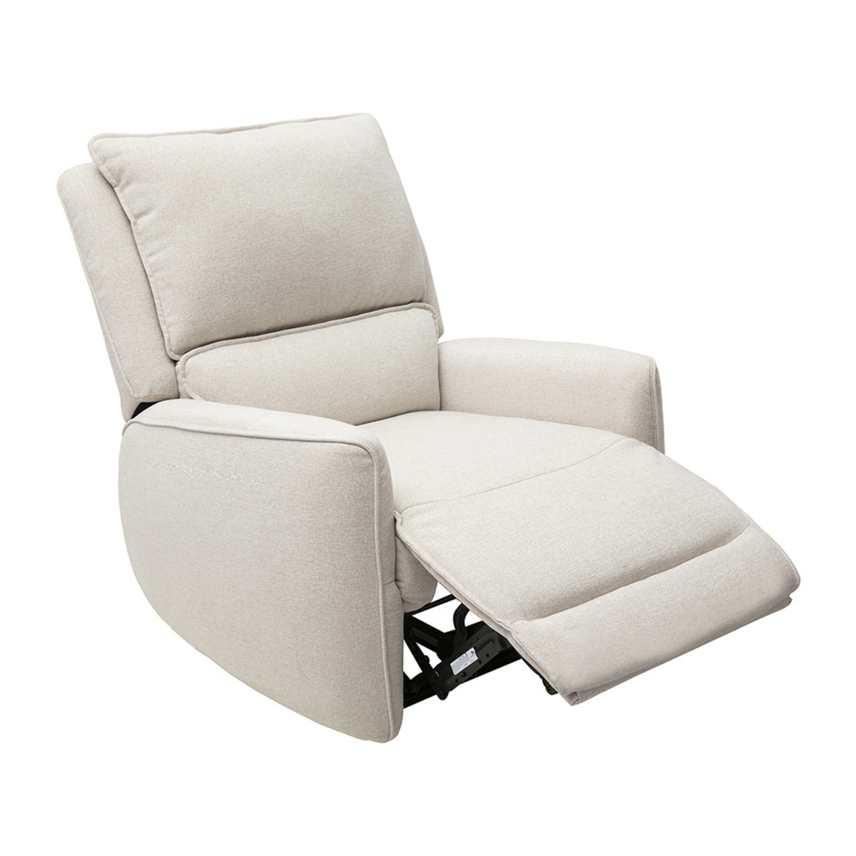 Fauteuil relax électrique en tissu effet velours texturé beige RACHEL