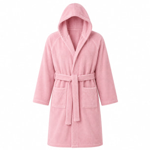 BASSETTI Accappatoio in spugna con cappuccio Rosa