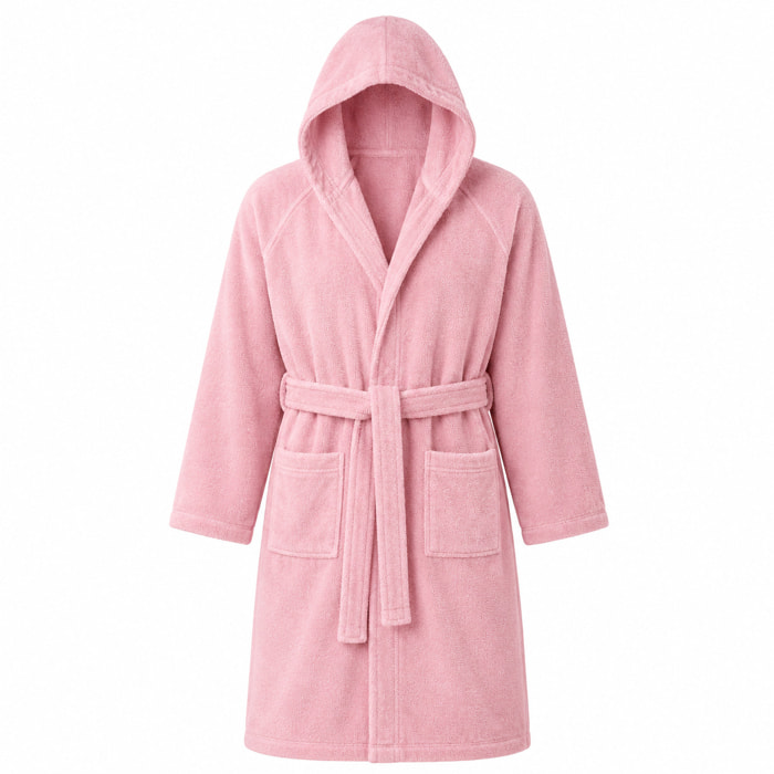 BASSETTI Accappatoio in spugna con cappuccio Rosa