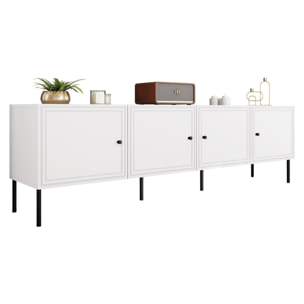 Lavaggi - meuble tv - 4 portes - 200 cm - Blanc