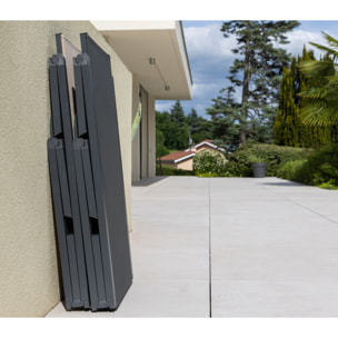 Transat de jardin en aluminium - pliable - gris anthracite - NARA
