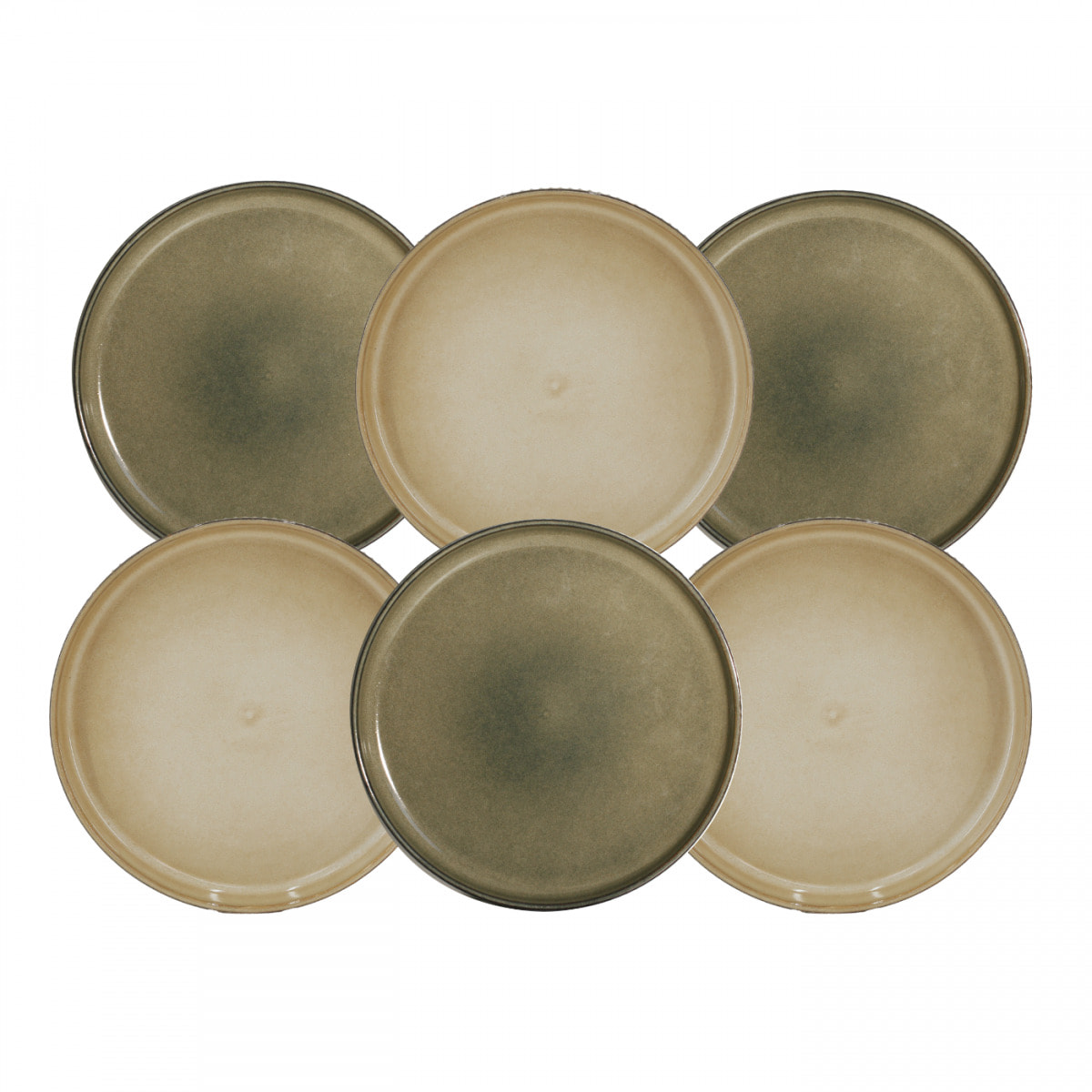 Lot de 6 grandes assiettes, TERRALHA