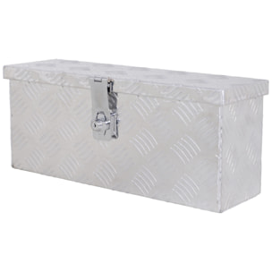 HOMCOM Boite de rangement - boîte à outils en aluminium - caisse à outil alu. verrouillage clé dim. 50L x 15,5l x 20,5H cm