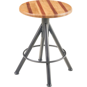 STOOL - SGABELLO BASSO SEDUTA LEGNO BICOLORE - misura: 33X33X45 cm