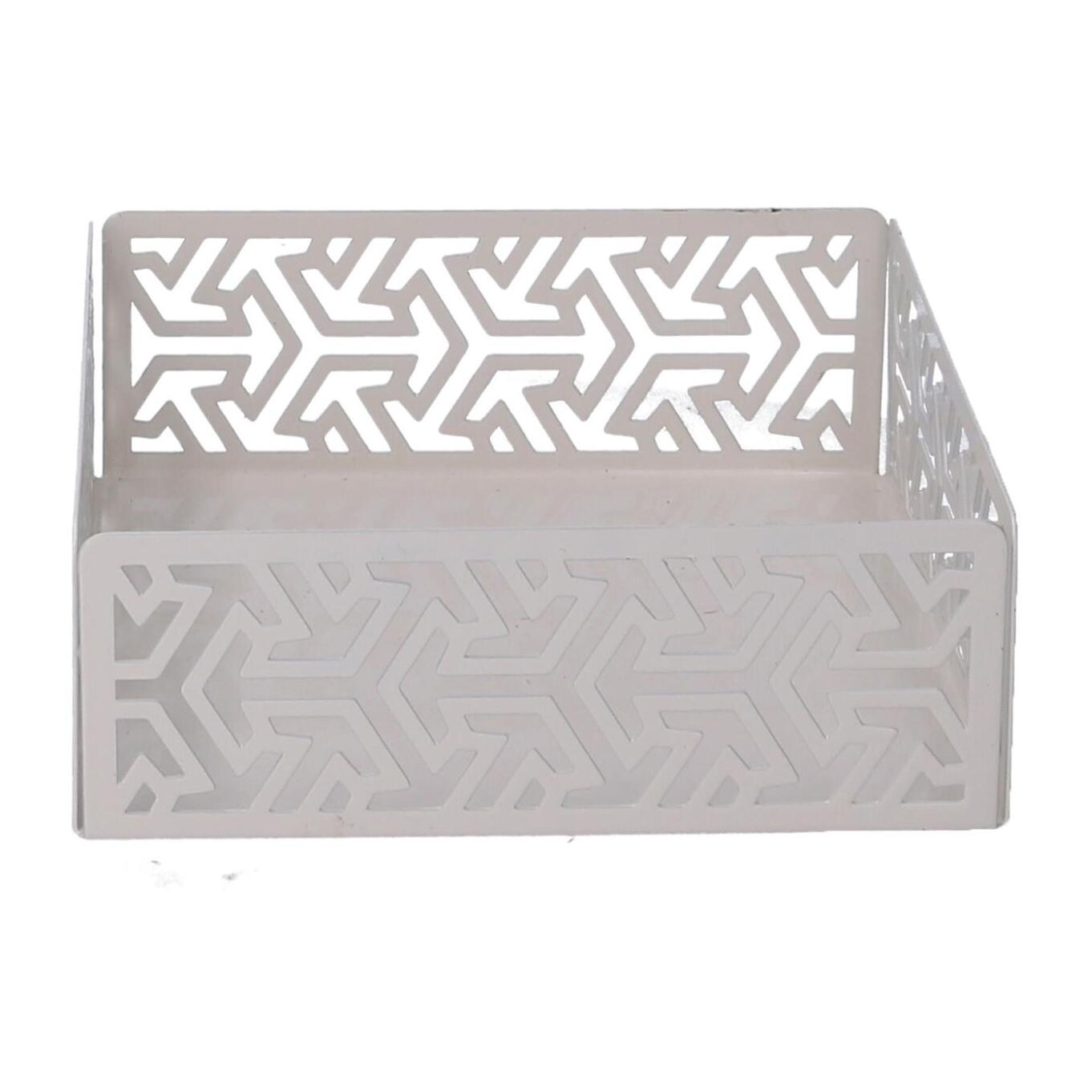 Portatovaglioli in metallo frecce bianco quadrato cm16,5x16,5x5,5
