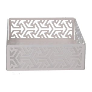 Portatovaglioli in metallo frecce bianco quadrato cm16,5x16,5x5,5