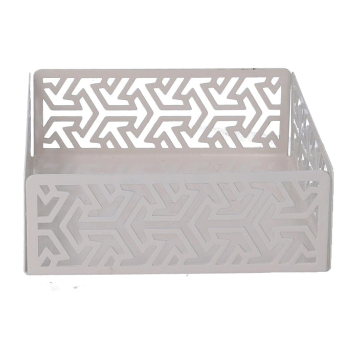 Portatovaglioli in metallo frecce bianco quadrato cm16,5x16,5x5,5