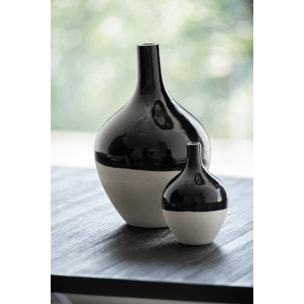 J-Line vase Iva - porcelaine - noir/blanc - small - Ø 11.5 cm