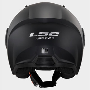 CASCO MOTO OPEN FACE LS2 OF616 AIRFLOW II SOLID MATT BLACK (E22.06)