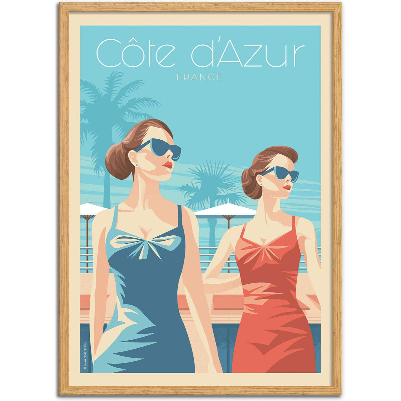 Affiche - Cote d'Azur Ladies - Olahoop Travel Posters