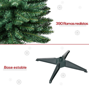 árbol de Navidad Artificial con Soporte 55x180cm Verde