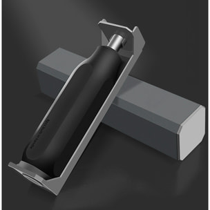 Destornillador multifunción 8 en 1 con carcasa de aluminio puntas magnéticas y compartimento trasero para puntas.