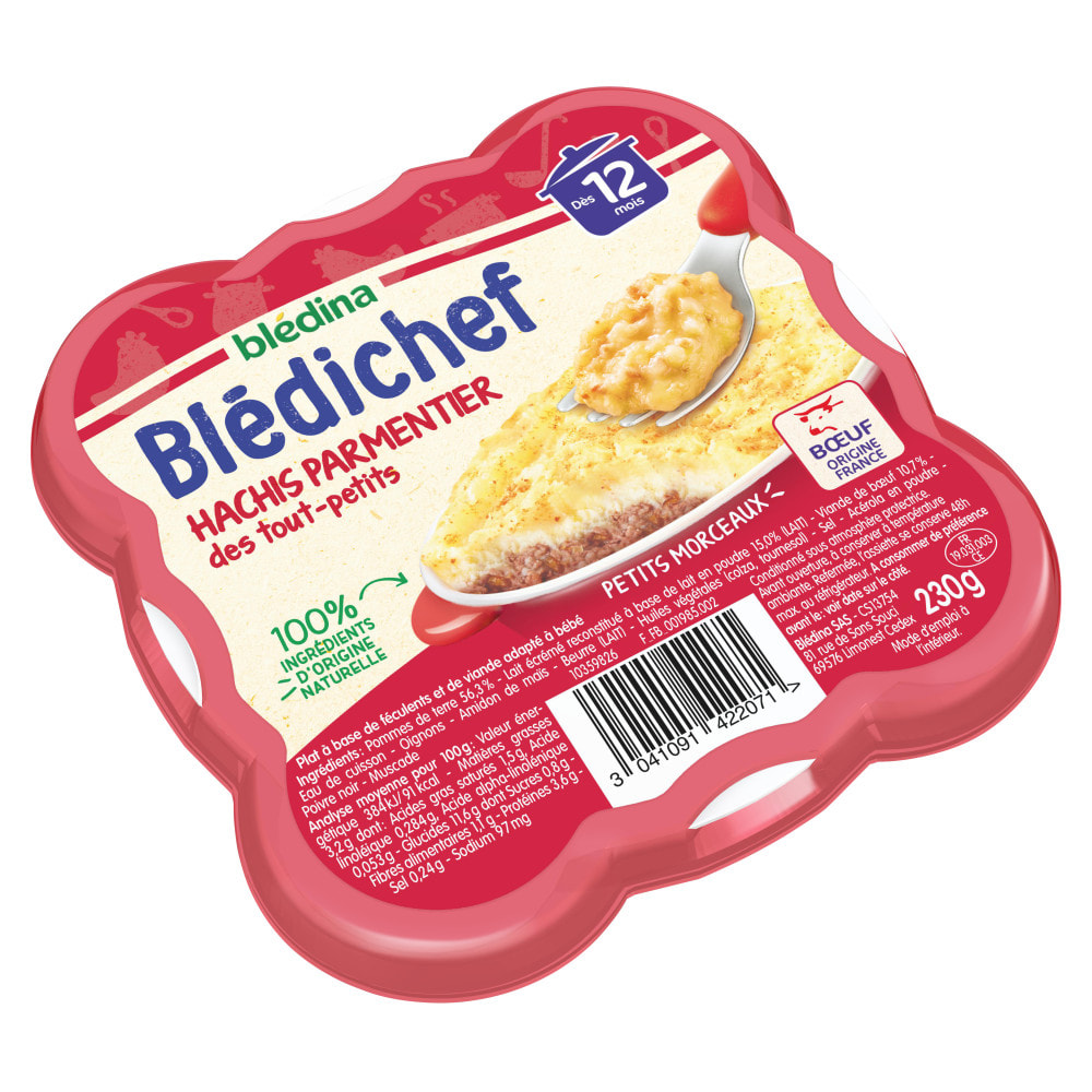 9 Assiettes Hachis Parmentier des tout-petits (9x230g) - Blédichef Dès 12 Mois