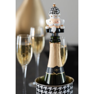 J-Line bouchon Pied-De-Poule - polyrésine - noir/blanc - boîte de 3