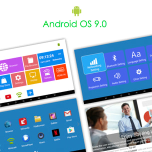 Mini videoproiettore LED portatile P11, DLP. Android 9.0, Wi-Fi, pannello touch. Batteria ricaricabile. Clonazione schermo. Netflix, YouTube, ecc.