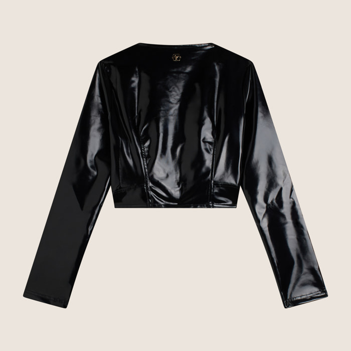 Giacca corta regular da donna con finish lucido