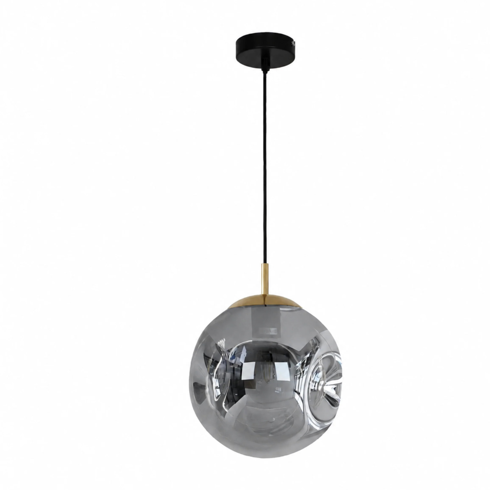 Suspension chrome en verre D25 cm - Brume