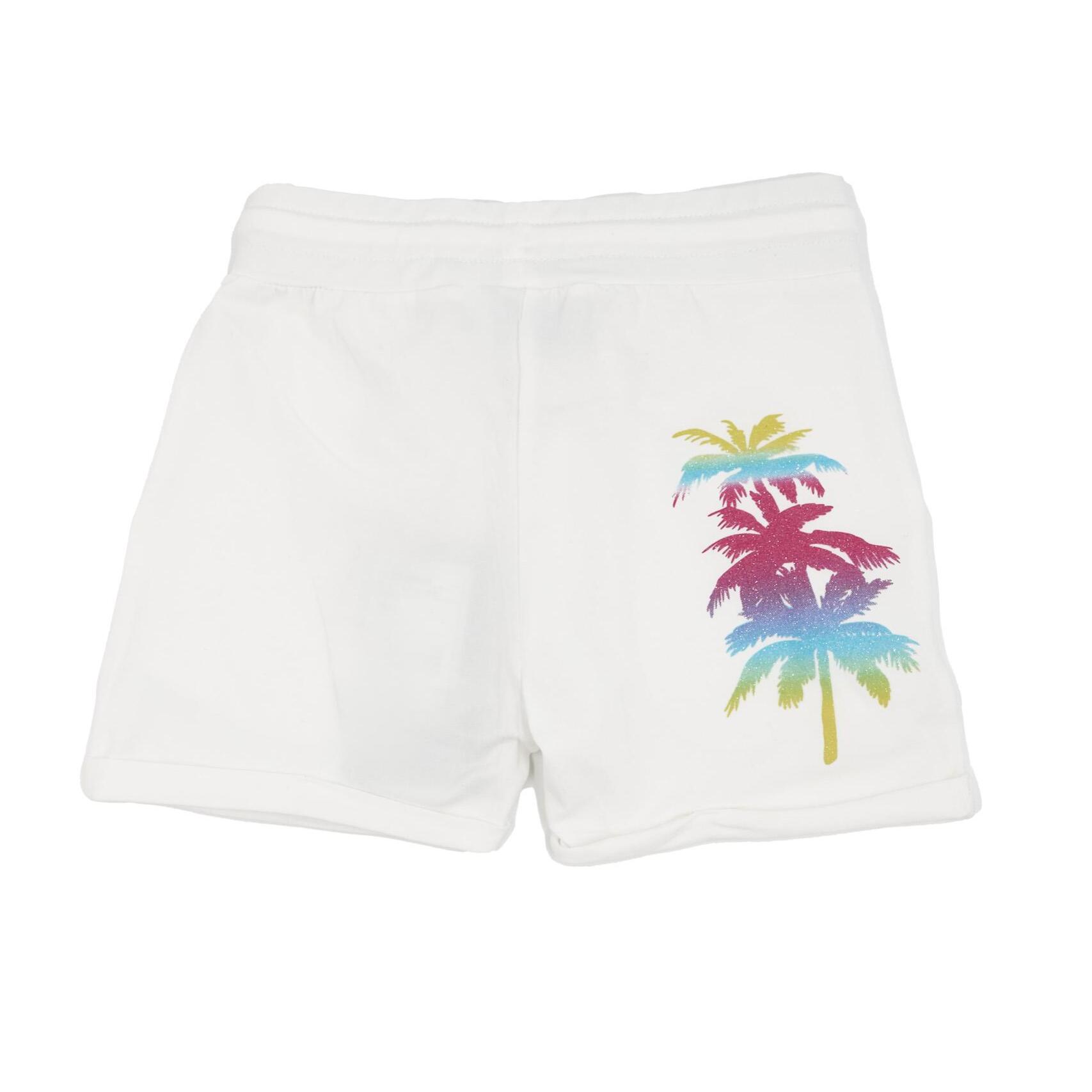 Pantaloncini sportivi da bambina in cotone elasticizzato Leone Bright