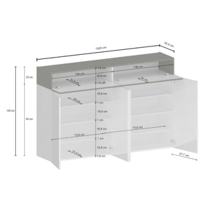 Scarpiera Dcandrev, Porta scarpe salvaspazio a 6 ante, Armadio multifunzione da ingresso, 154x38h100 cm, Bianco e Ardesia