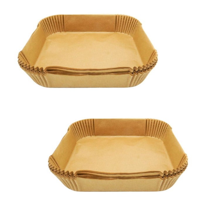 Ensemble de 100 Moules en papier pour air fryer carrés 20 cm Fackelmann Divers