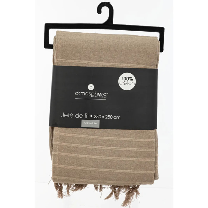 Jeté de lit en coton - lin 230x250 cm