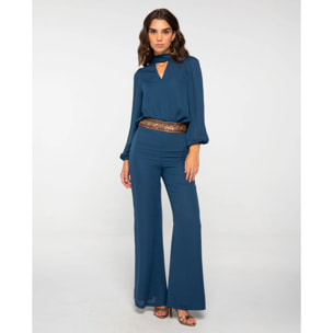 Pantalón de gasa fluido.