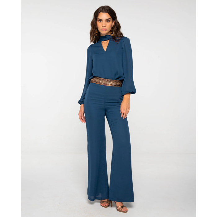 Pantalón de gasa fluido.