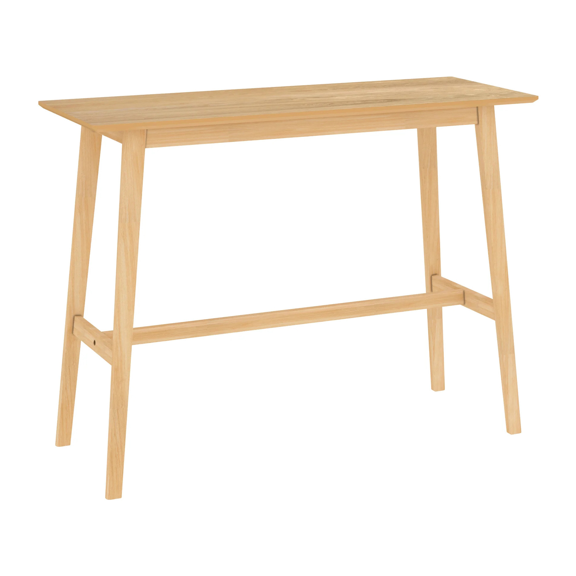 Table de bar rectangulaire 4 personnes en bois clair naturel 120 cm - Buvette