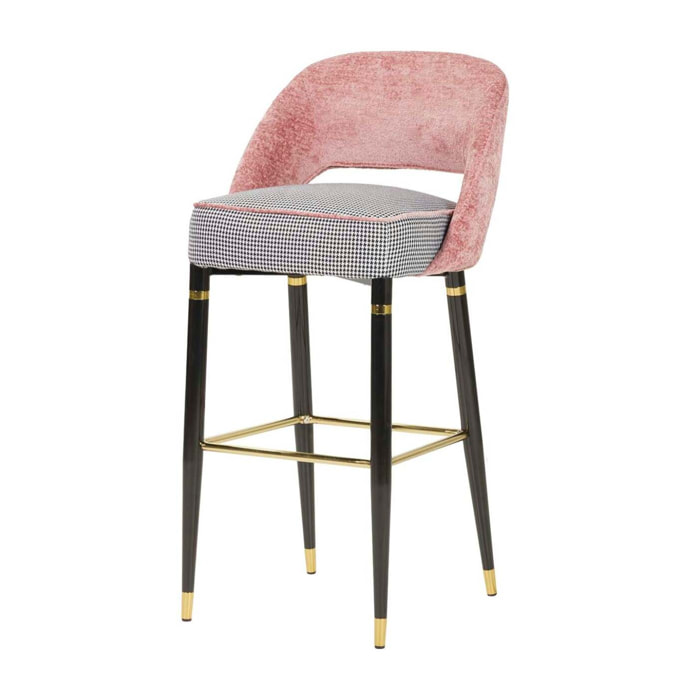Taburete Velvet Rosa Houston 51x53x102 Cm