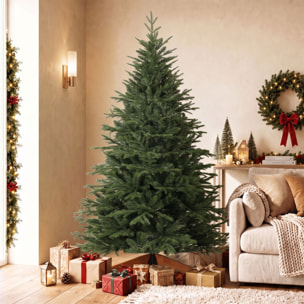 Sapin de Noël Artificiel 180 cm, Arbre de Noël, 2081 Branches Articulées en PE et PVC Ignifuge, Support en Bois Robuste, Facile à Monter, Extrémités Recourbées Anti-Rayures, pour Maison, Bureau