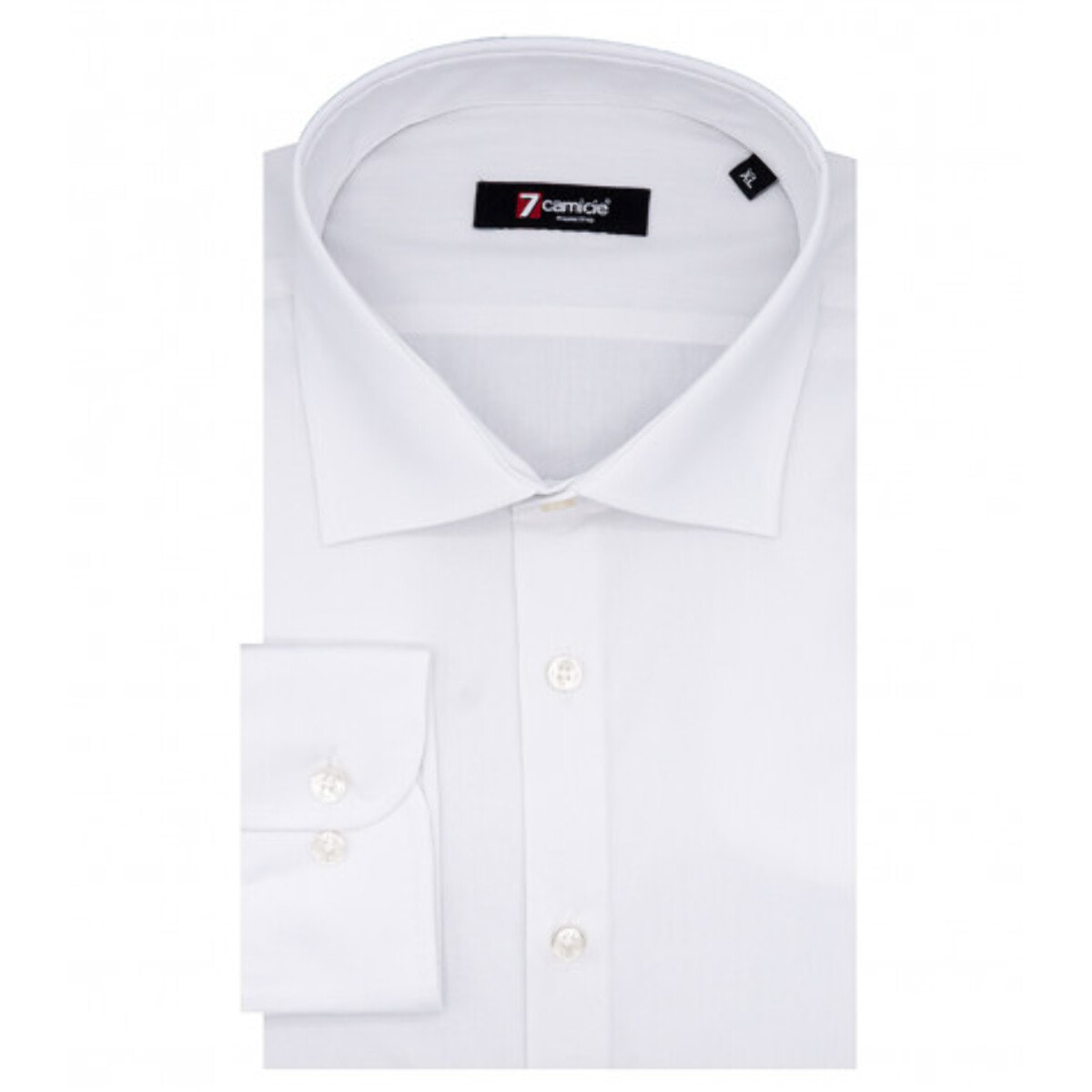 Camicia Uomo 1 Bottone Francese Slim Popeline Unito Bianco