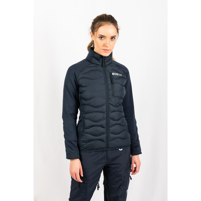 Giacca isolante ibrida ECOActive da donna, marchio ECOON - Blu