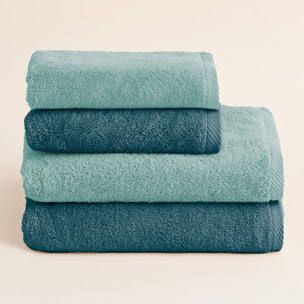 Set 2 toallas ducha + 2 toallas lavabo zafir-turquesa serenity