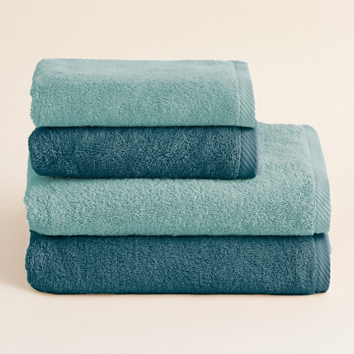 Set 2 toallas ducha + 2 toallas lavabo zafir-turquesa serenity