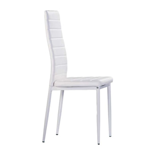 Set de 4 sillas – Polipiel y estructura metálica en blanco
