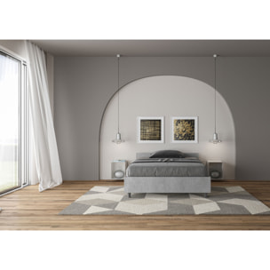 Letto una piazza e mezza con rete 120x190 cemento Nuamo