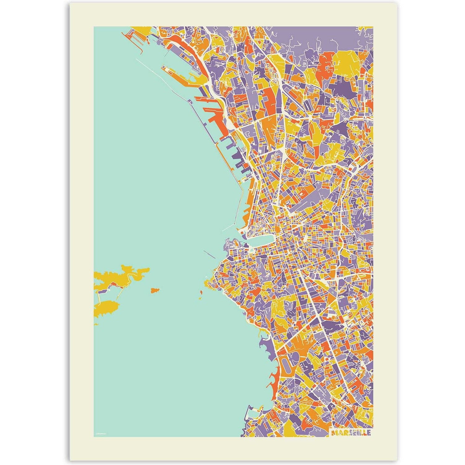 Affiche - Marseille Rainbow map - Muzungu