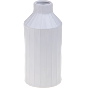 Vaso Rigato 28H Cm - Pezzi 1 - 12X28X12cm - Colore: Bianco - Bianchi Dino - Decori Casa E Complementi