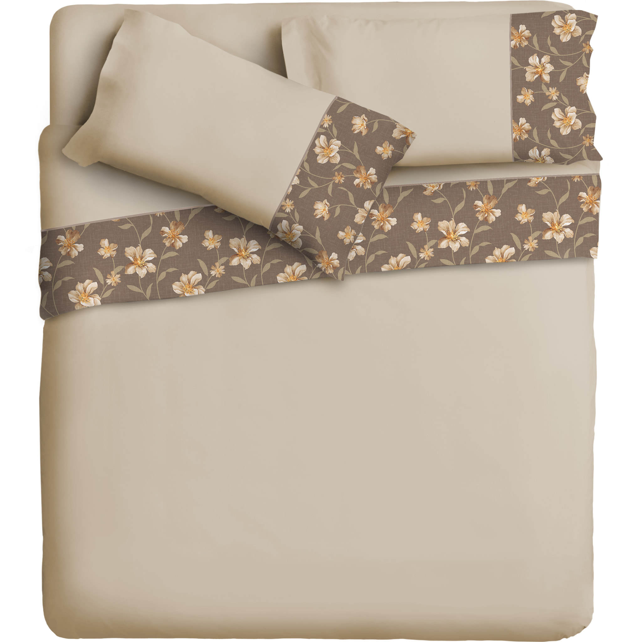 Completo letto Armonie IPERSAN Puro Cotone Gigliola Beige