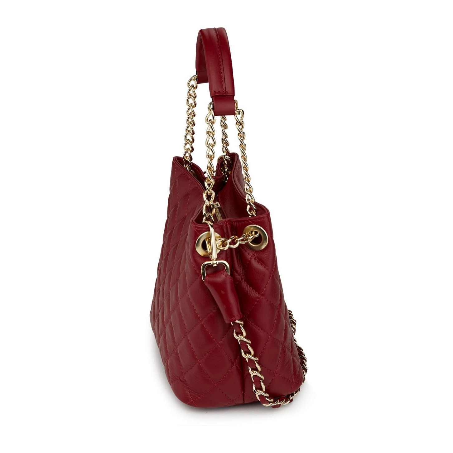 Borse Donna colore Bordeaux-in pelle Made in Italy 21x24x14cm