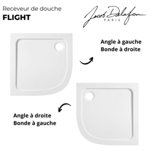 Receveur douche antidérapant Flight Low quart de rond