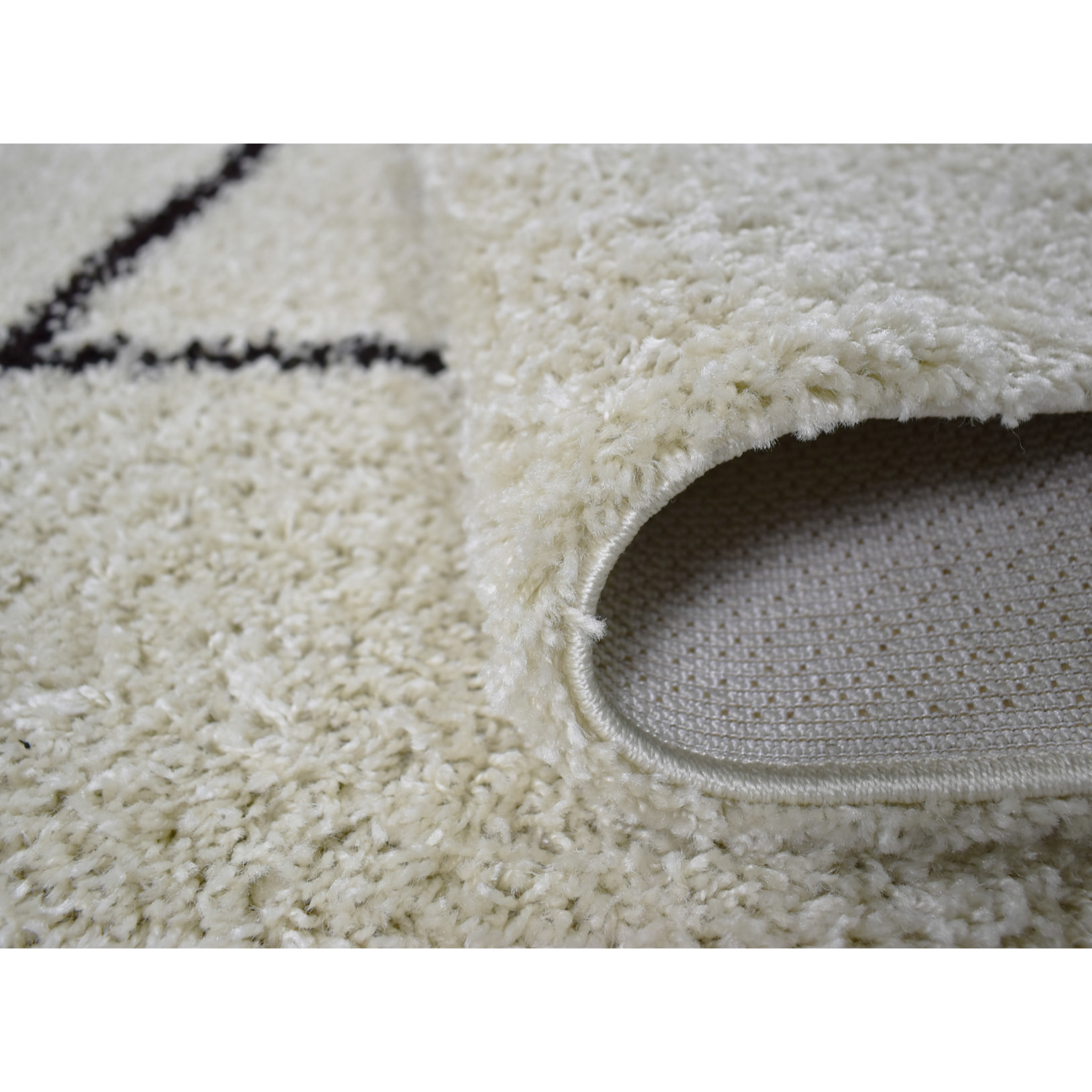 ASMA - Tapis shaggy à poils longs, motif berbère crème