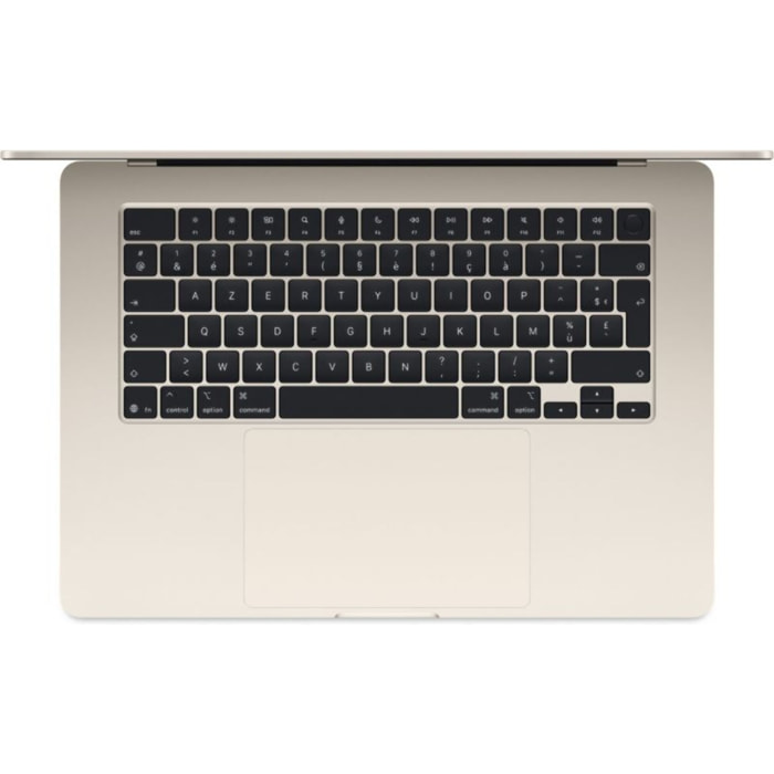 Ordinateur Apple MACBOOK Air 15" Puce M4 CPU 10 / GPU 10 coeurs Mémoire RAM 16Go Stockage 256Go SSD Retina Lumière stellaire