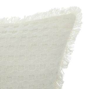 Coussin nid d abeille "Widdy" 30x50cm blanc ivoire